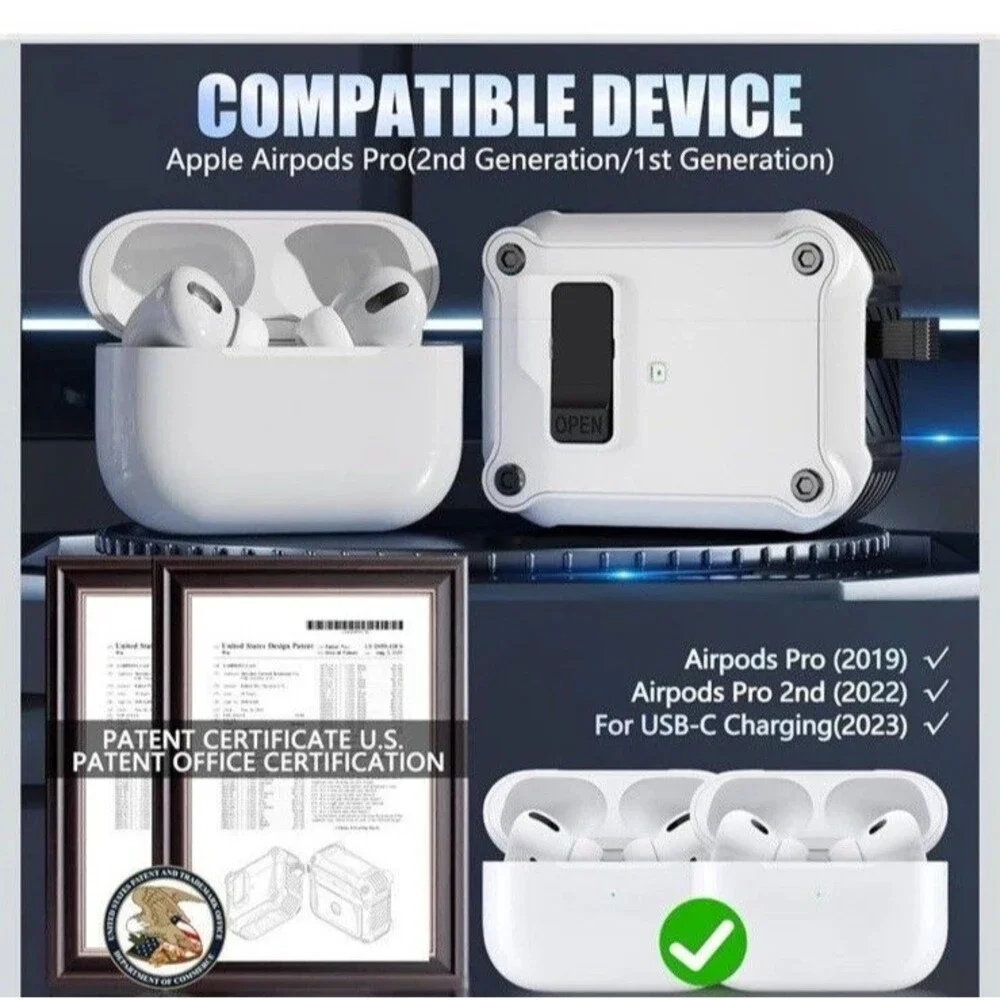 Compatible with AirPods Pro 2 Case  Lock with Cleaning Kit,...